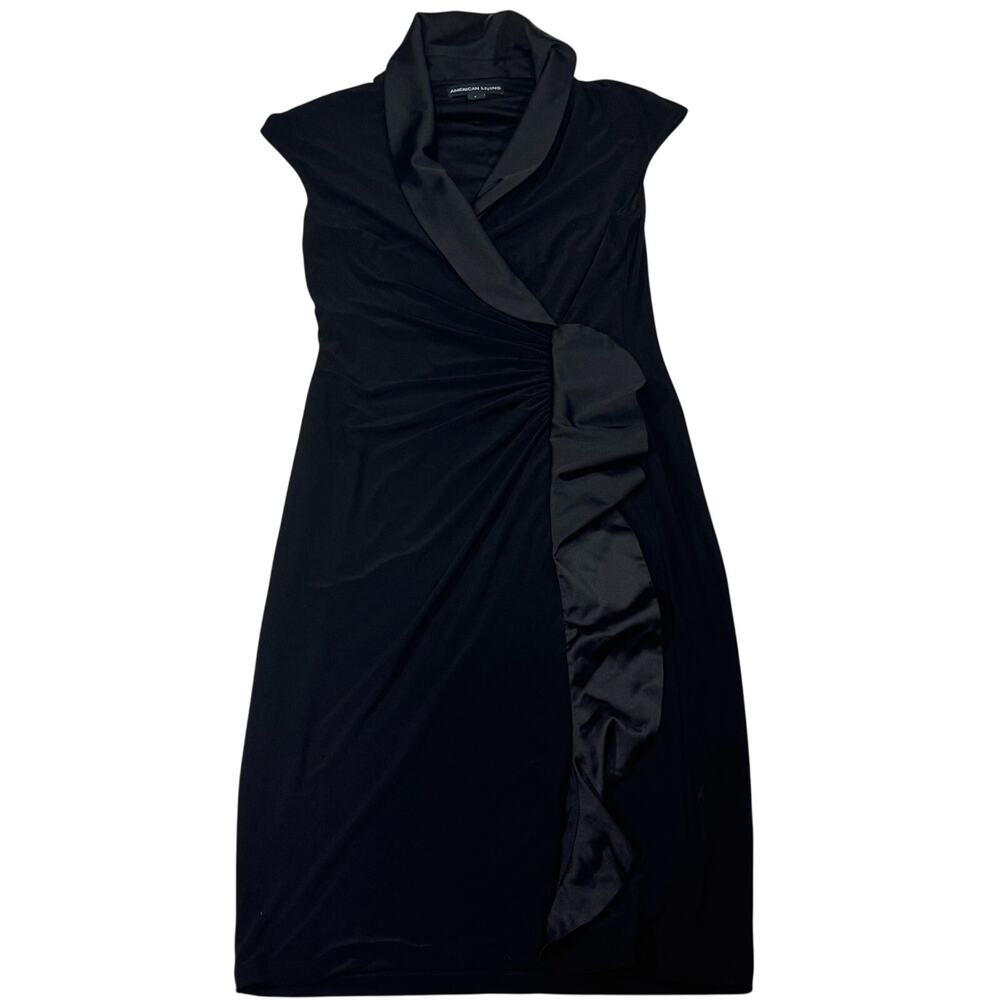 American Living Black Midi Collared Dress Size 8
